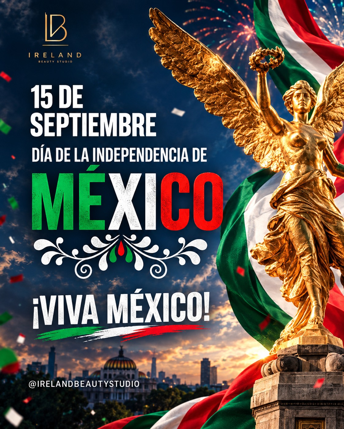 Este 15 de septiembre celebramos nuestra historia, nuestra fuerza y la unión que nos hace grandes.
¡Que viva México!
.
.
.
#irelandbeautystudio #hairstudio #haircolor #balayage #cuidadodelcabello #diseñodecolor #spacapilar #mexico #cdmx #babylights
#15DeSeptiembre #independeciademexico #mexico